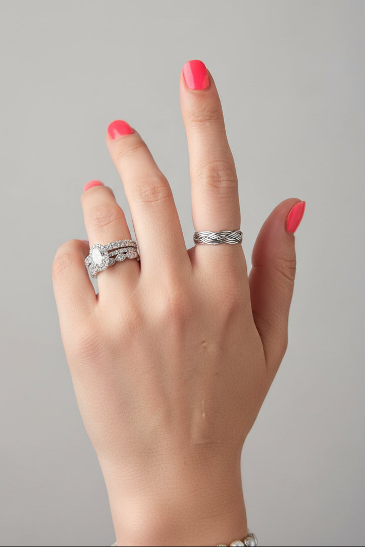 Huntley Braided Silver Ring - Wooten's