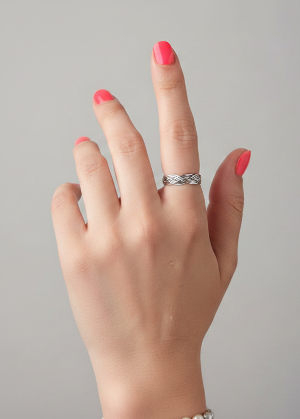 Huntley Braided Silver Ring - Wooten's