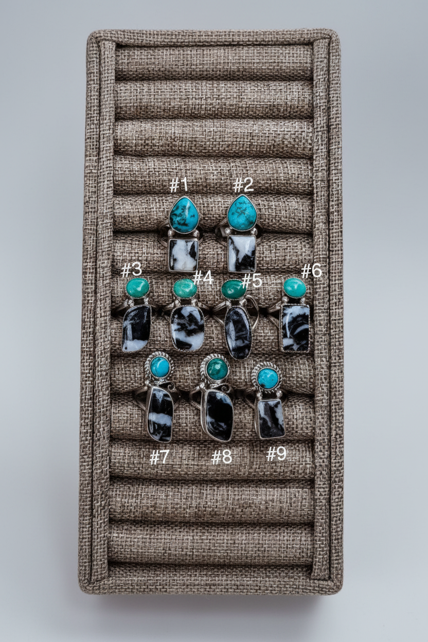 Hyder Zebra Jasper and Turquoise 2 Stone Ring - Wooten's