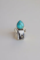 Hyder Zebra Jasper and Turquoise 2 Stone Ring - Wooten's