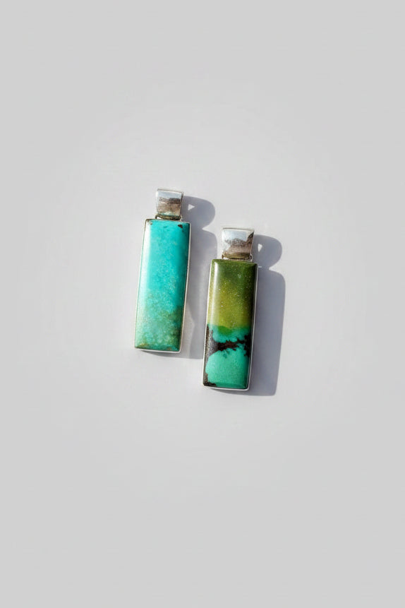 Itasca Turquoise Rectangle Necklace Pendant - Wooten's