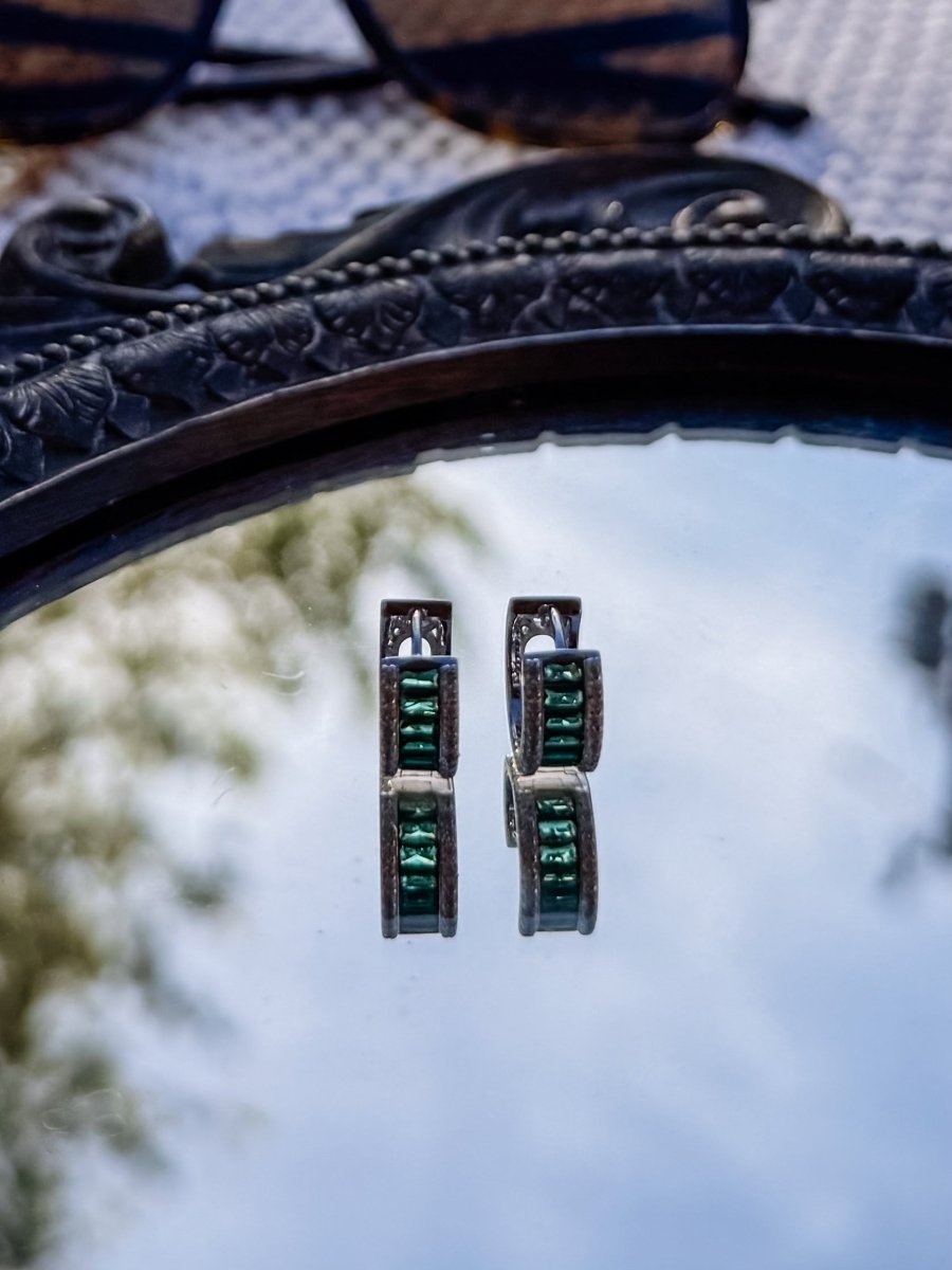 Joplin Emerald Baguette Hoops - Wooten's