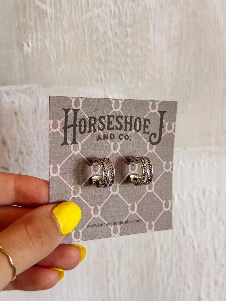 Kaycee Silver Hoops - Horseshoe J & Co.