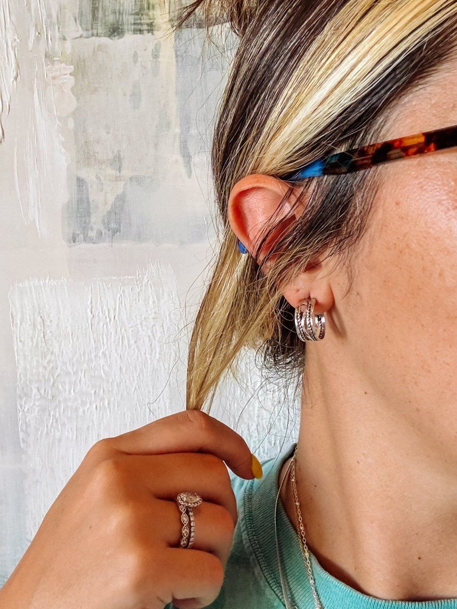 Kaycee Silver Hoops - Horseshoe J & Co.