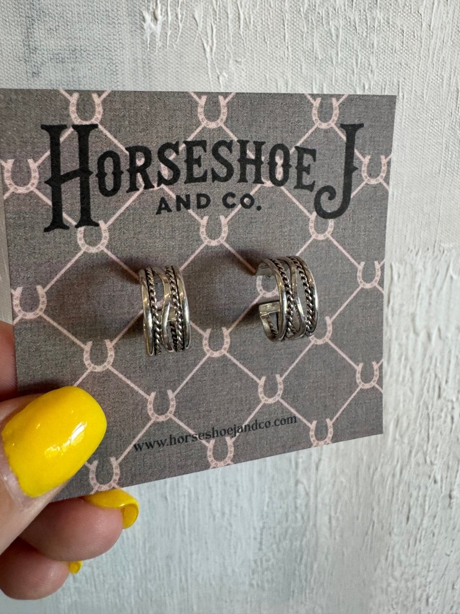 Kaycee Silver Hoops - Horseshoe J & Co.