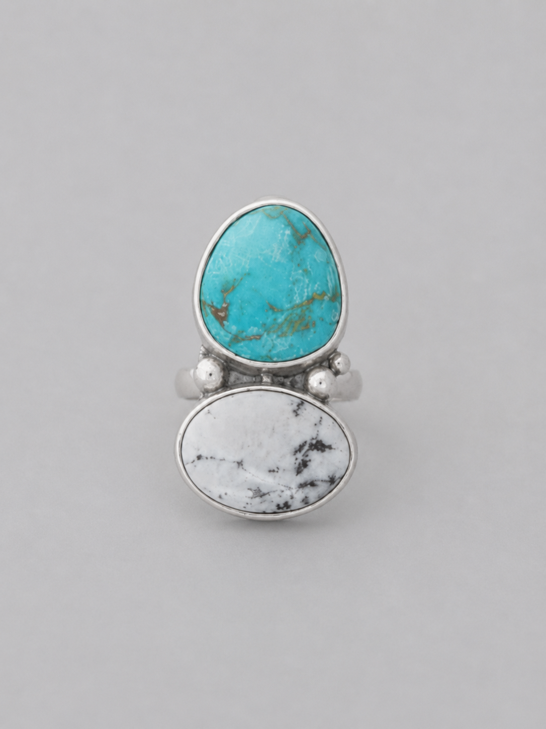 Keeline White Buffalo + Turquoise Ring - Wooten's