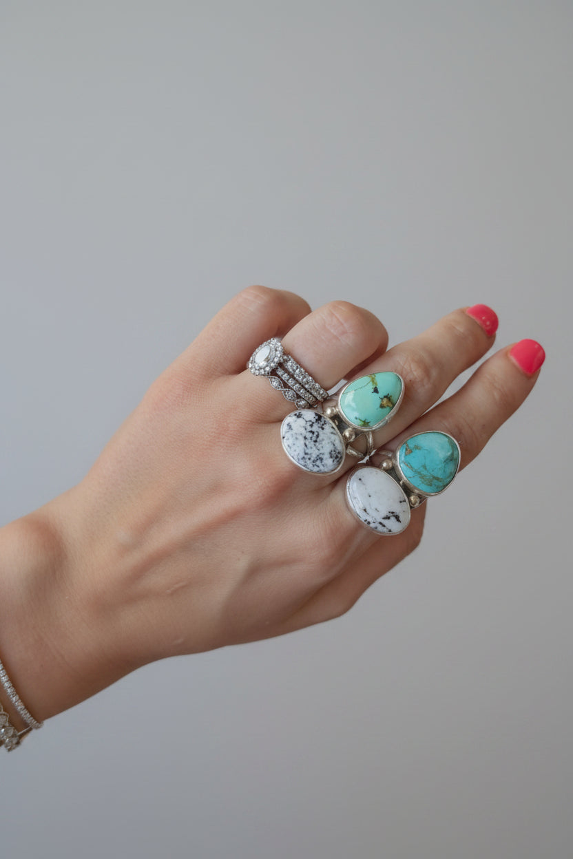 Keeline White Buffalo + Turquoise Ring - Wooten's