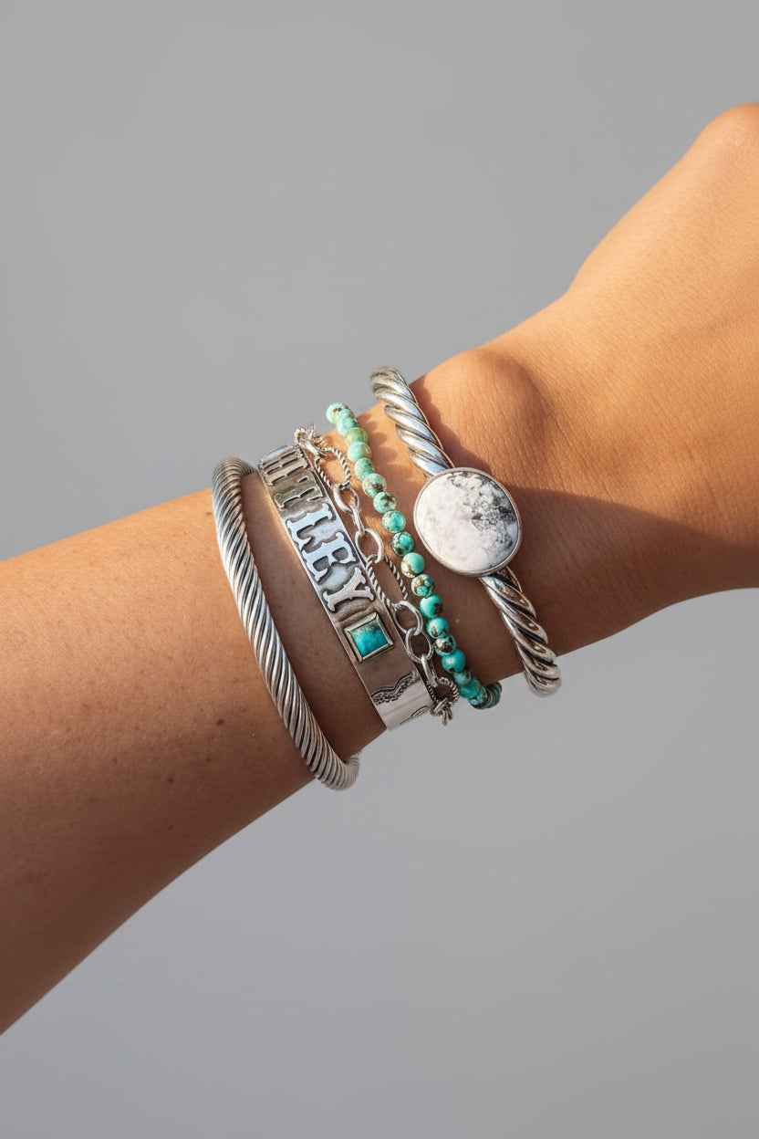 Keithville White Buffalo Cable Cuff - Wooten's
