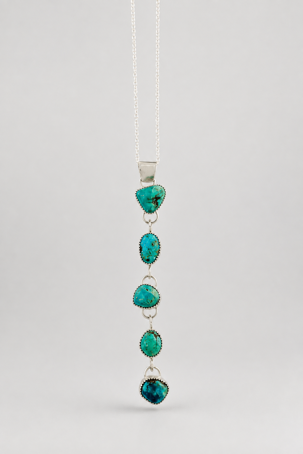 Kildare 5 Stone Turquoise Lariat - Wooten's