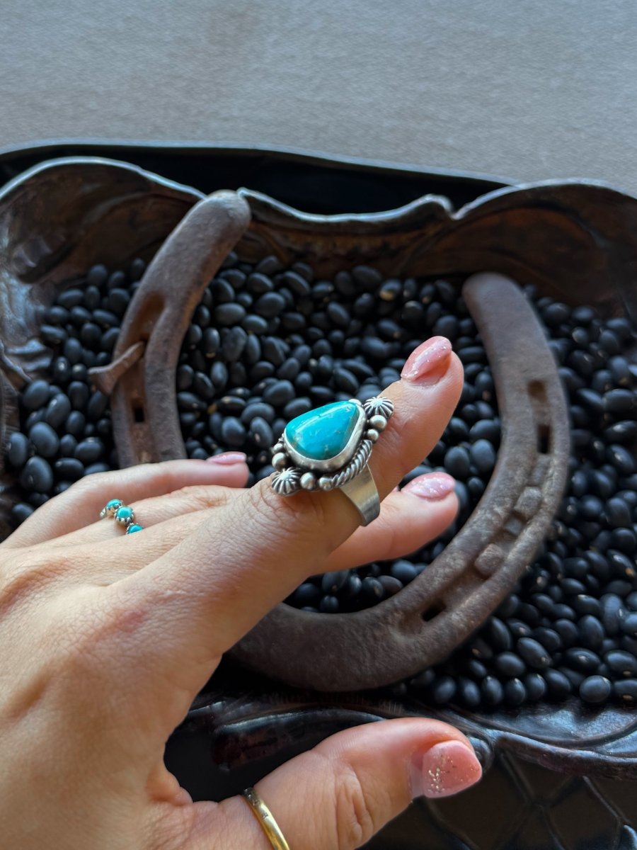 King of the Mountain Turquoise Ring - Horseshoe J & Co.