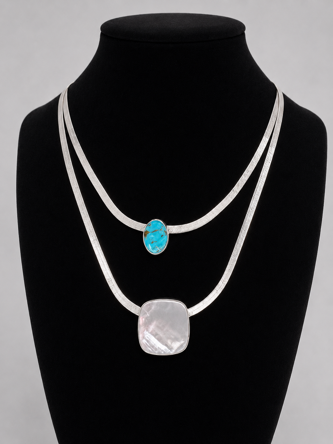 Knott Turquoise Herringbone Necklace - Wooten's