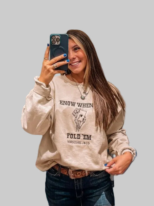 Know When To Fold ‘Em Crewneck - Wooten's