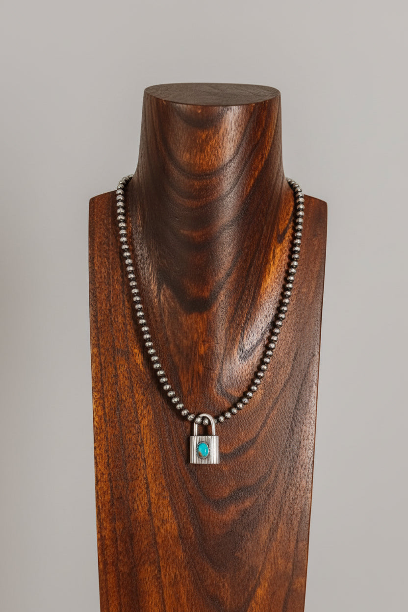 Lamar Turquoise Locket Necklace Pendant - Wooten's