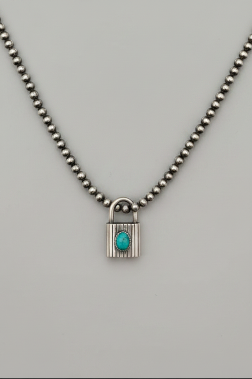 Lamar Turquoise Locket Necklace Pendant - Wooten's