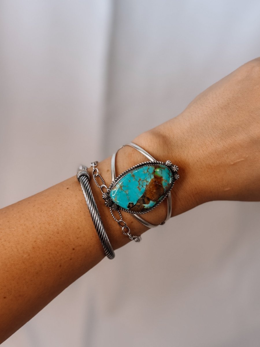 Leakey Turquoise Cuff Bracelet - Horseshoe J & Co.