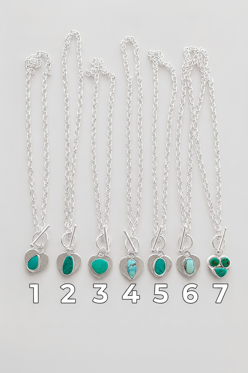 Leona Turquoise Heart Toggle Necklace - Wooten's