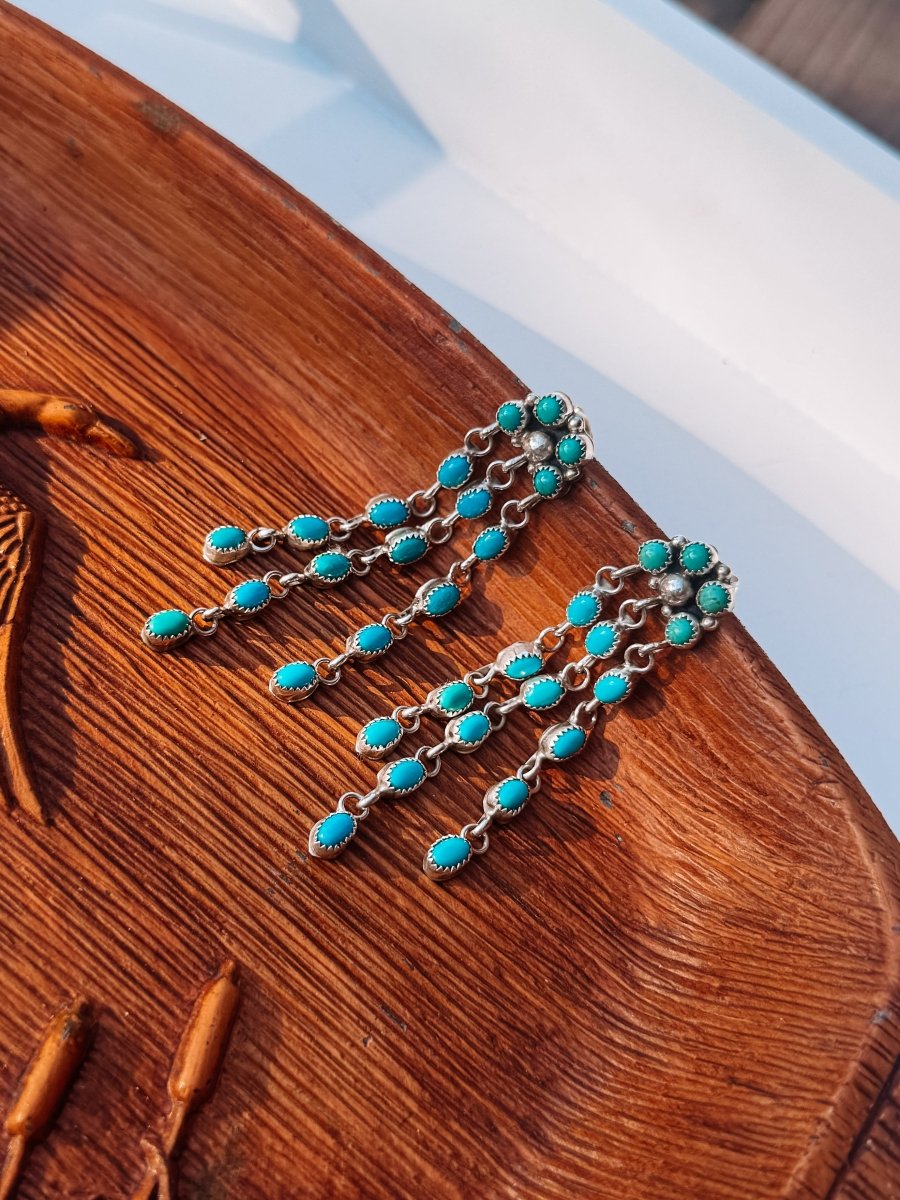 Lillian Waterfall Turquoise Earrings - Horseshoe J & Co.