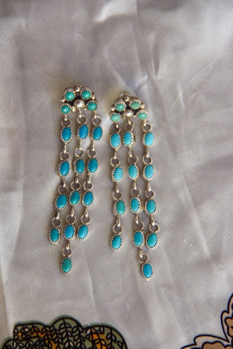 Lillian Waterfall Turquoise Earrings - Horseshoe J & Co.