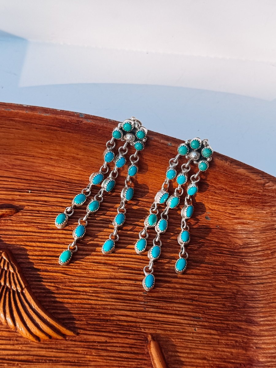 Lillian Waterfall Turquoise Earrings - Wooten's