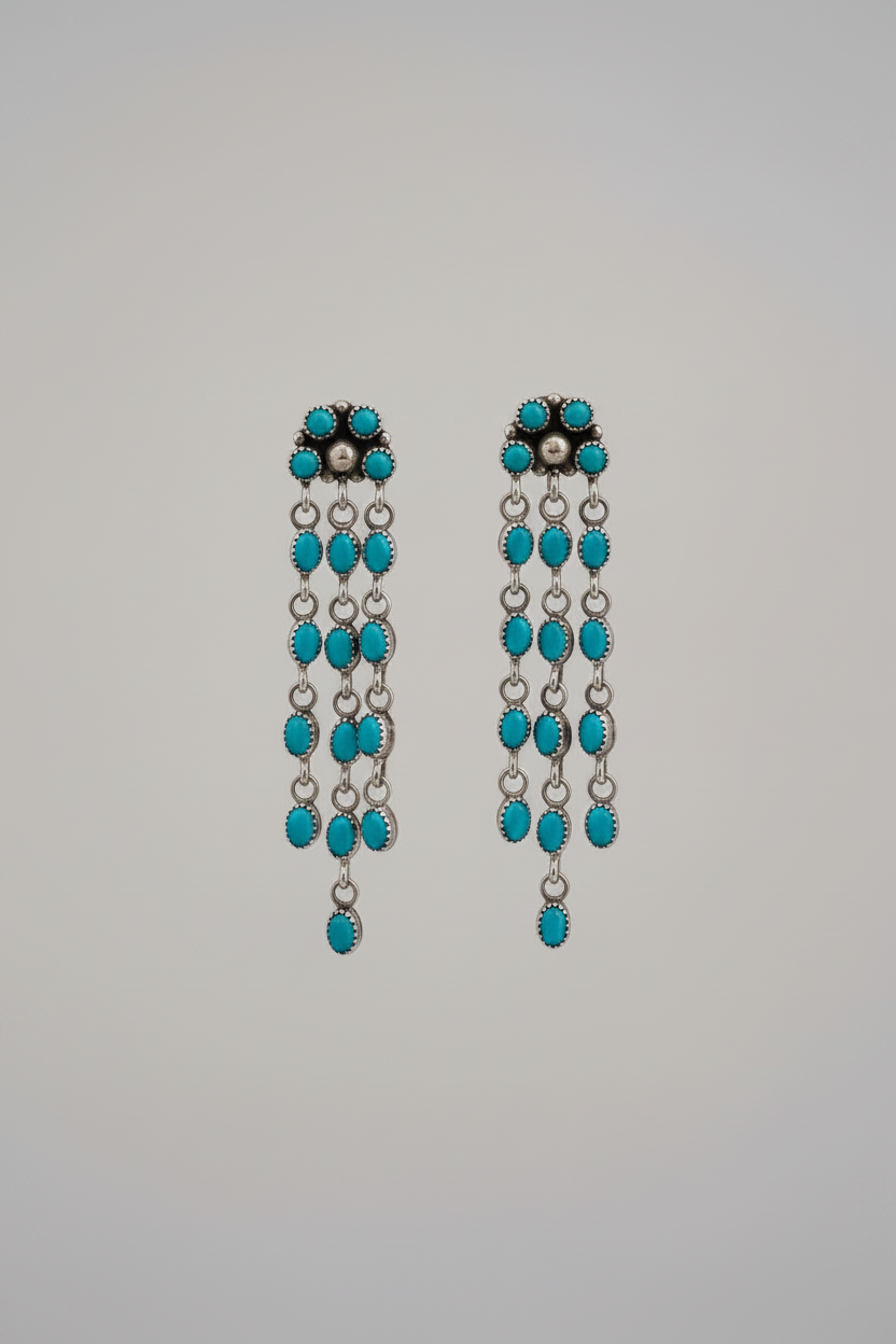 Lillian Waterfall Turquoise Earrings - Wooten's