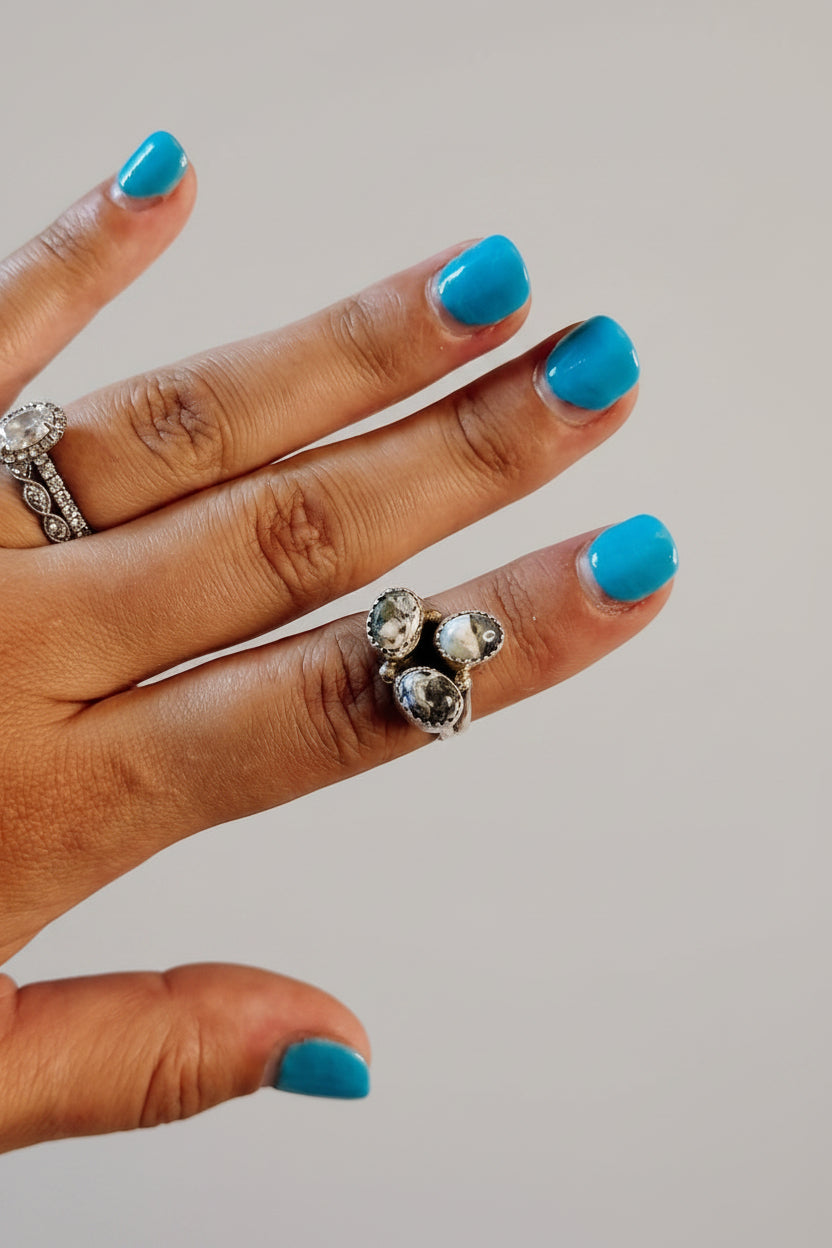 Lindale White Buffalo 3 Stone Ring - ring - Wooten's