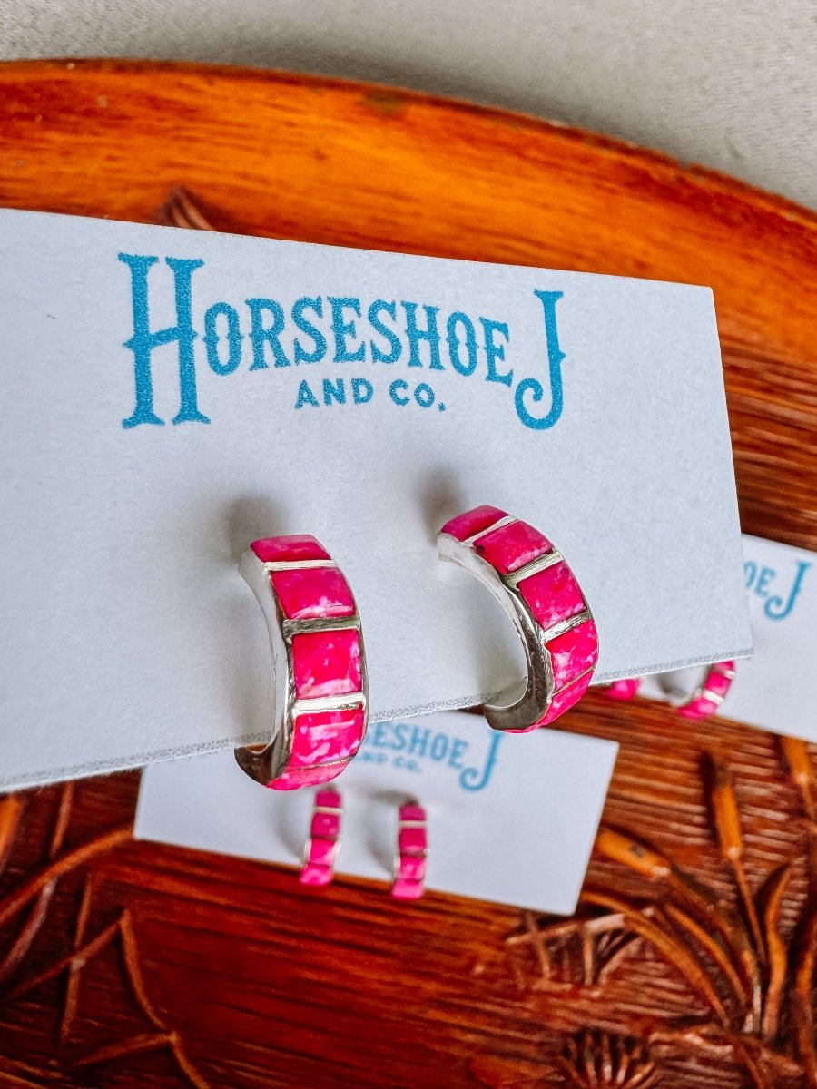 Linden Pink Opal Hoop Earrings - Wooten's