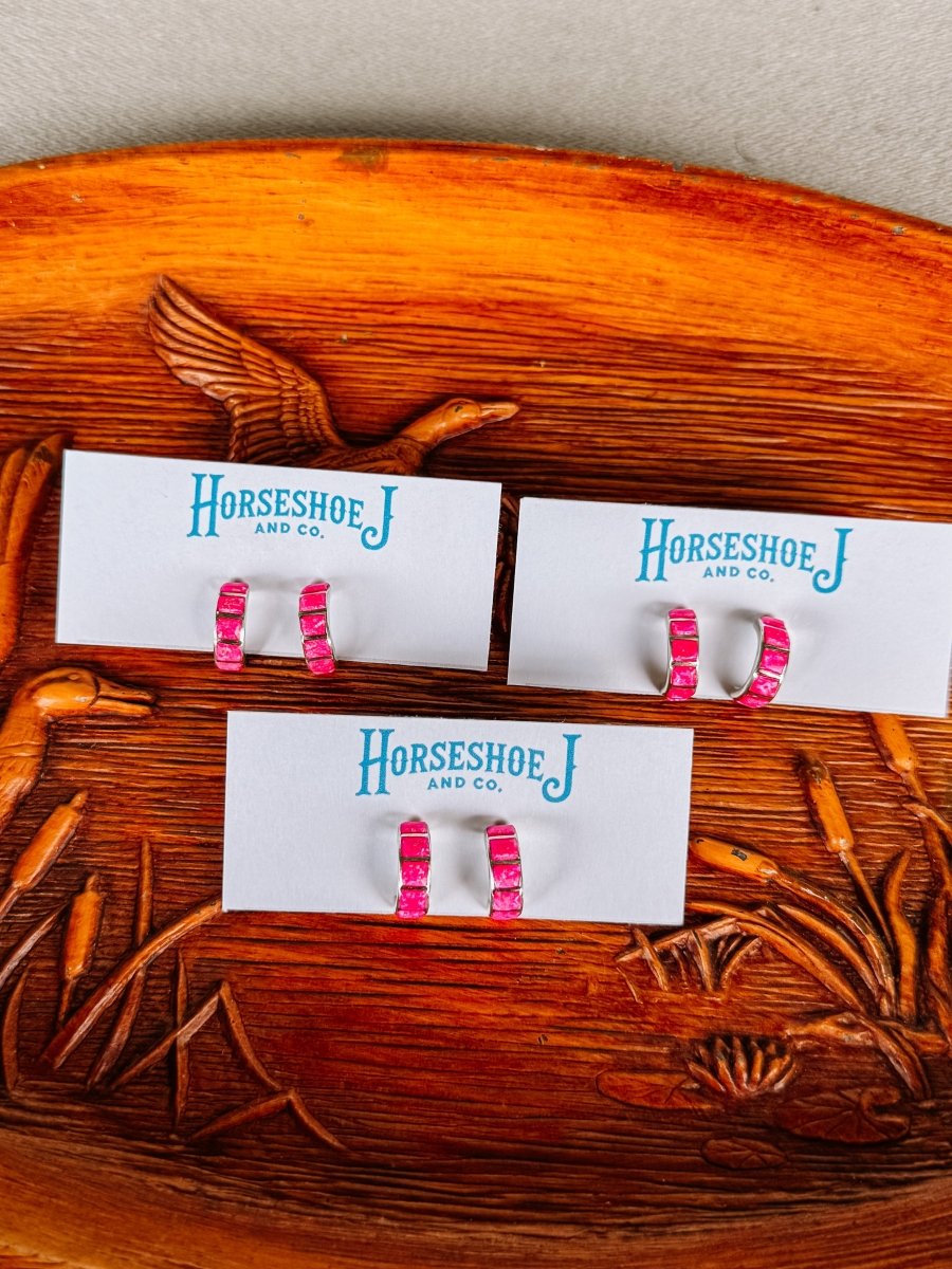 Linden Pink Opal Hoop Earrings - Wooten's