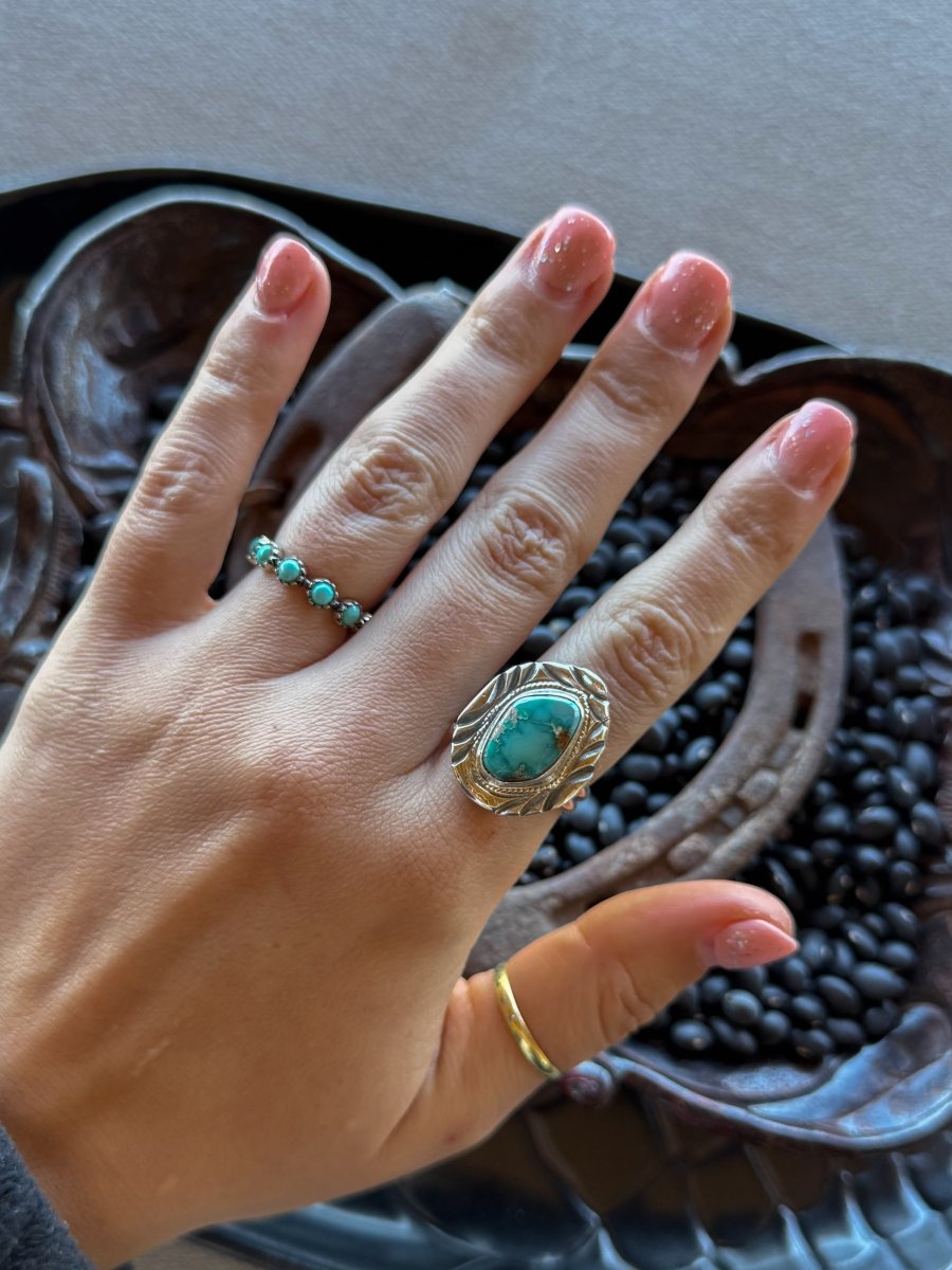 Living for the Night Adjustable Turquoise Ring - Horseshoe J & Co.