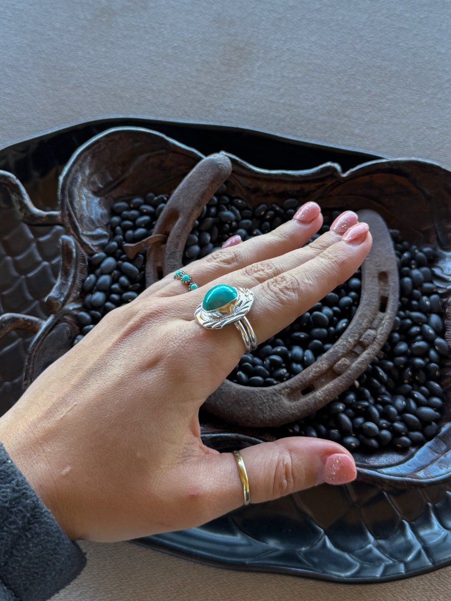 Living for the Night Adjustable Turquoise Ring - Horseshoe J & Co.