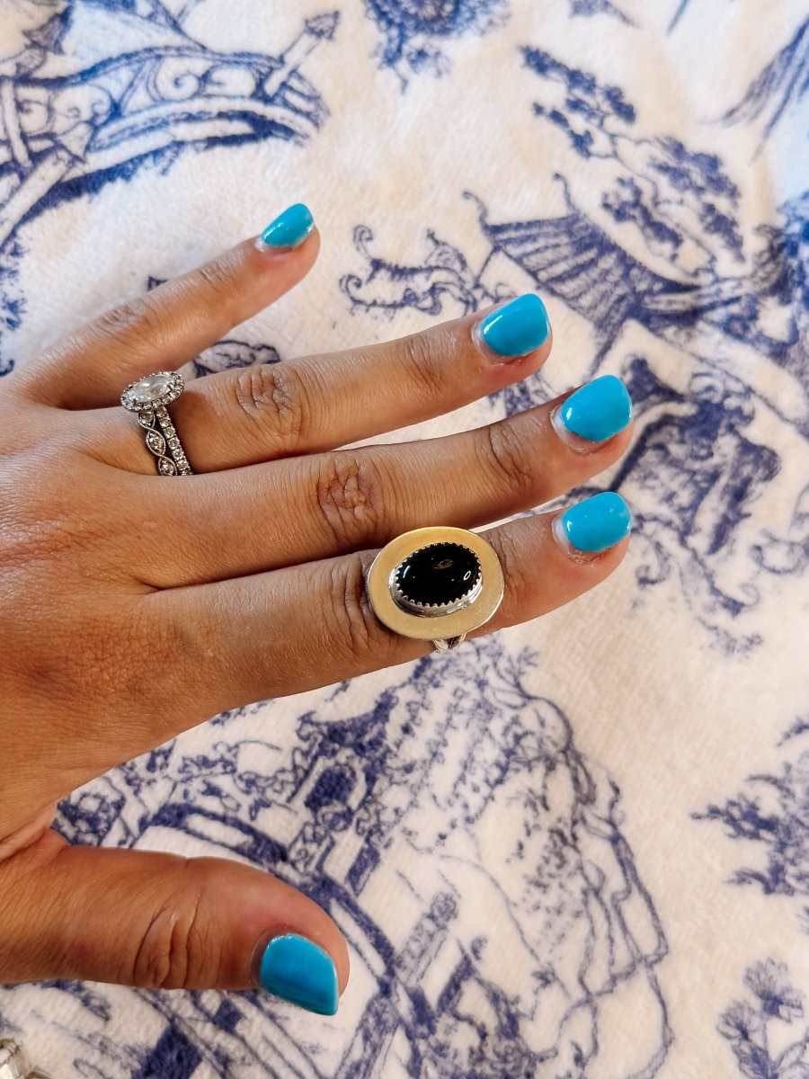 Lockney Black Onyx Ring - ring - Horseshoe J & Co.