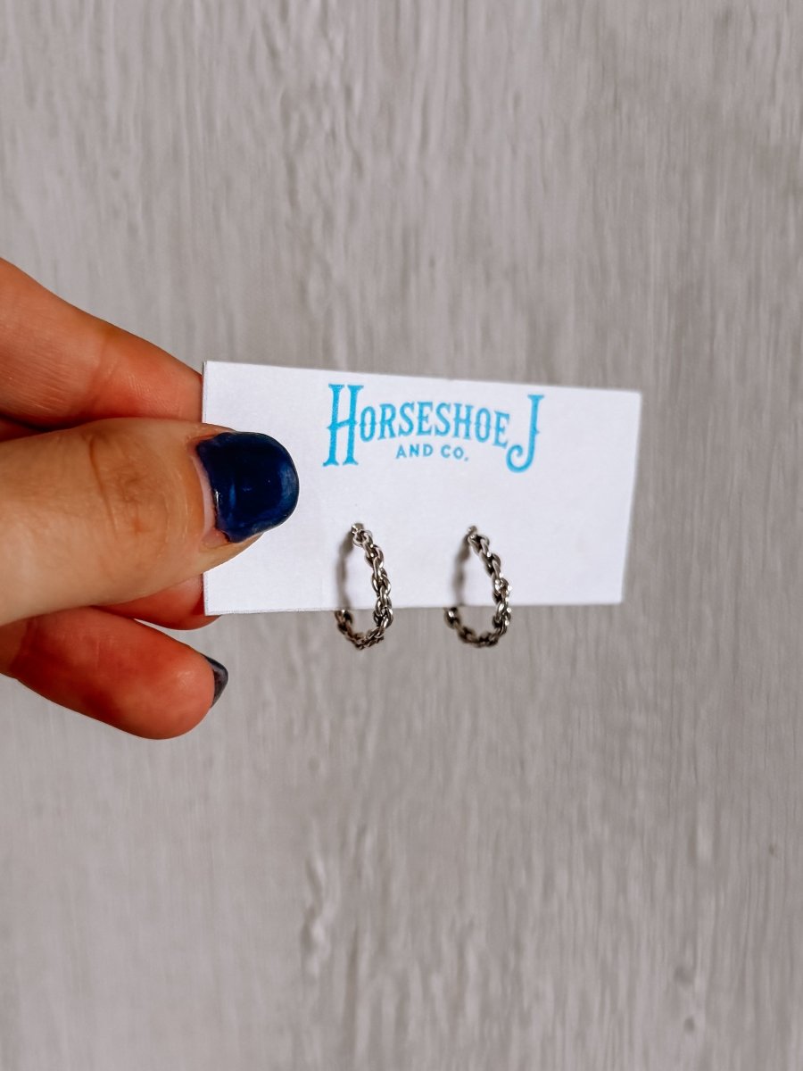 Lookout Mountain Silver Hoops - Horseshoe J & Co.