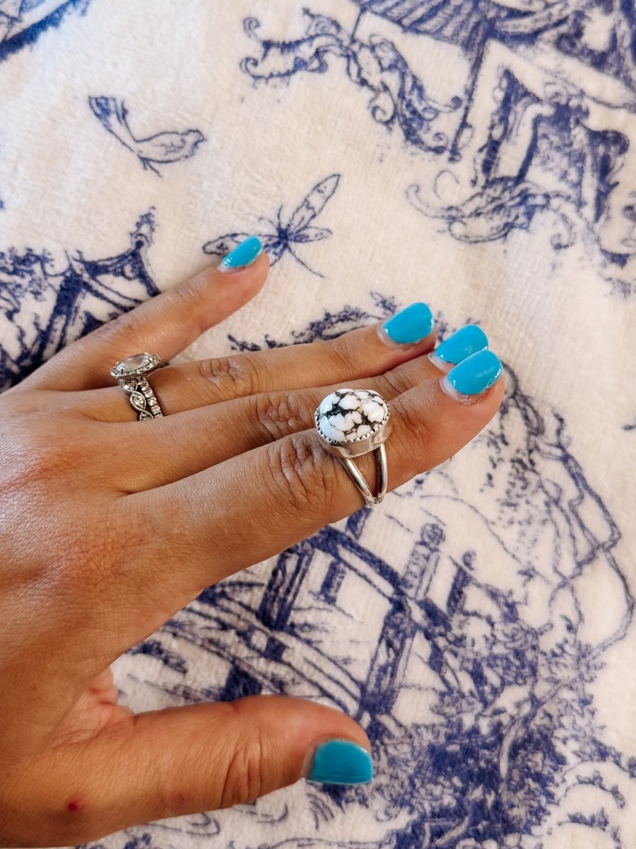 Loraine White Buffalo Ring - ring - Horseshoe J & Co.