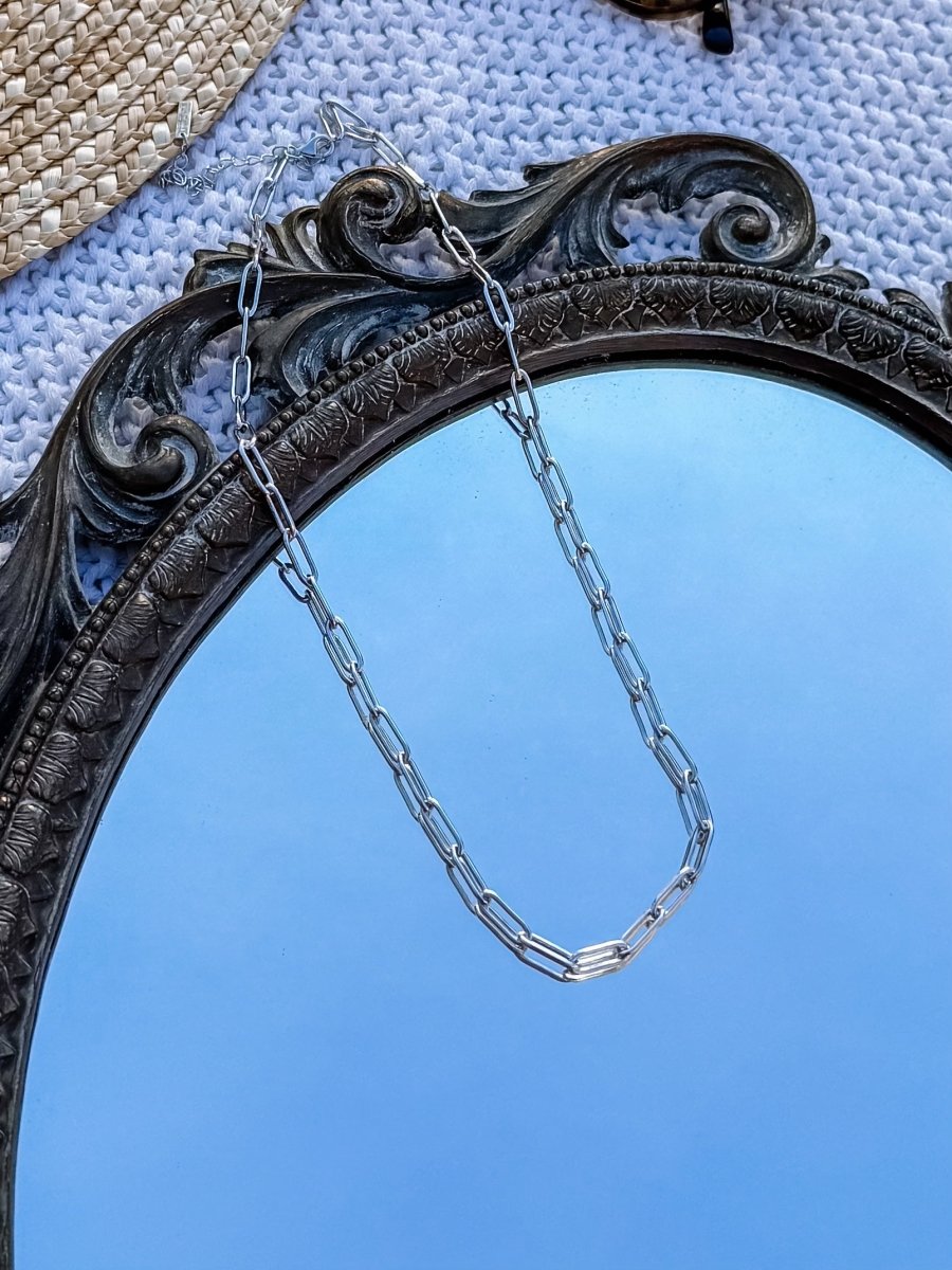 Malta Silver Paperclip Necklace - Wooten's