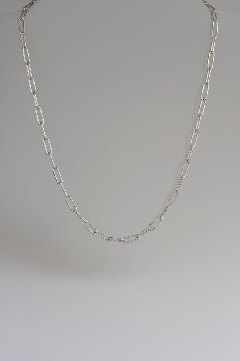 Malta Silver Paperclip Necklace - Wooten's