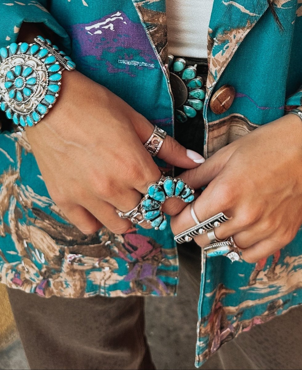 Mammoth 3 Strand Pearl + Turquoise Necklace - Wooten's