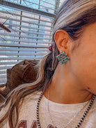 Marfa Cluster Turquoise/Pink Dahlia Earrings - Horseshoe J & Co.