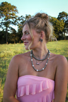 Marfa Cluster Turquoise/Pink Dahlia Earrings - Wooten's