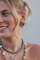 Marfa Cluster Turquoise/Pink Dahlia Earrings - Wooten's