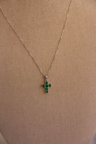 Miner Emerald Cross Necklace - Horseshoe J & Co.