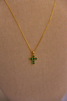 Miner Emerald Cross Necklace - Horseshoe J & Co.