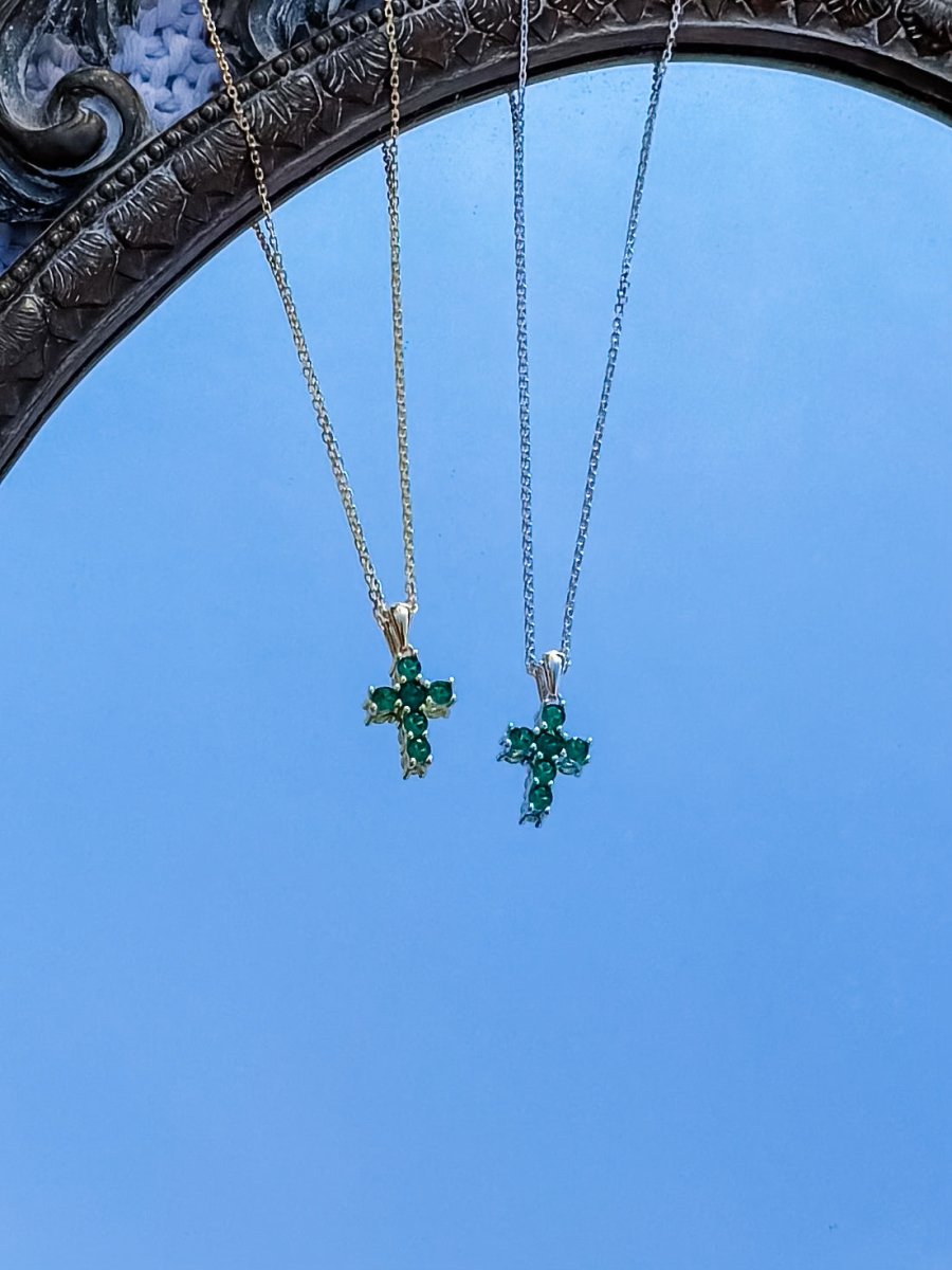 Miner Emerald Cross Necklace - Wooten's