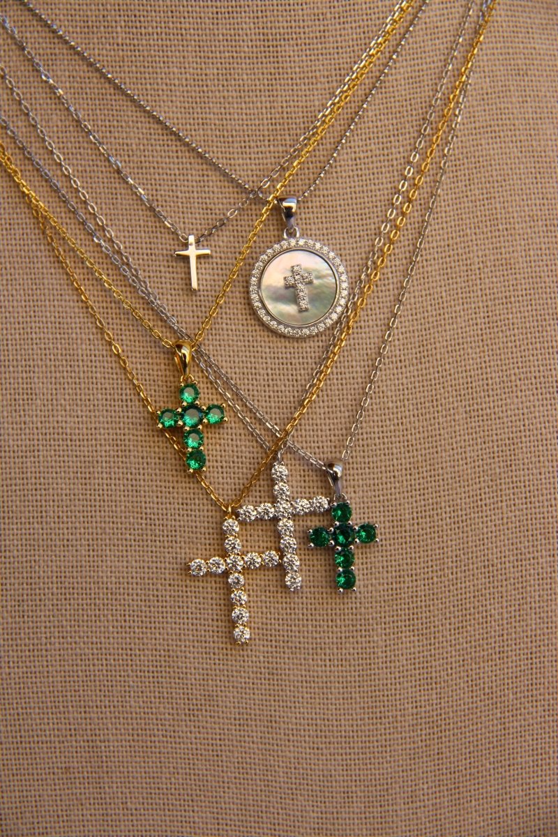 Miner Emerald Cross Necklace - Wooten's