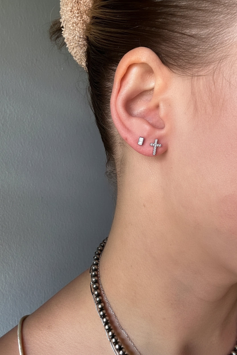 Molt Tiny Cross Studs - Wooten's