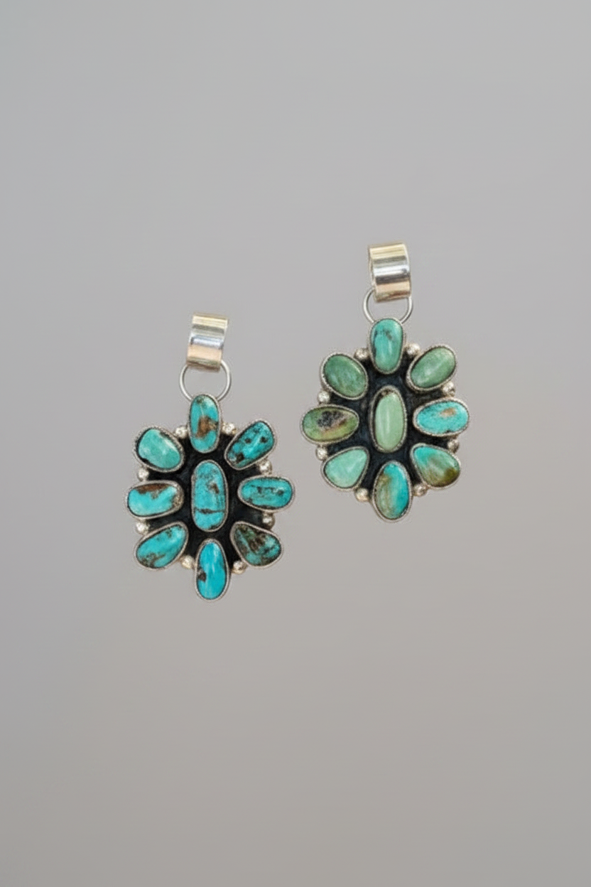 Monterey Turquoise Cluster Pendant/Necklace - bracelet - Wooten's