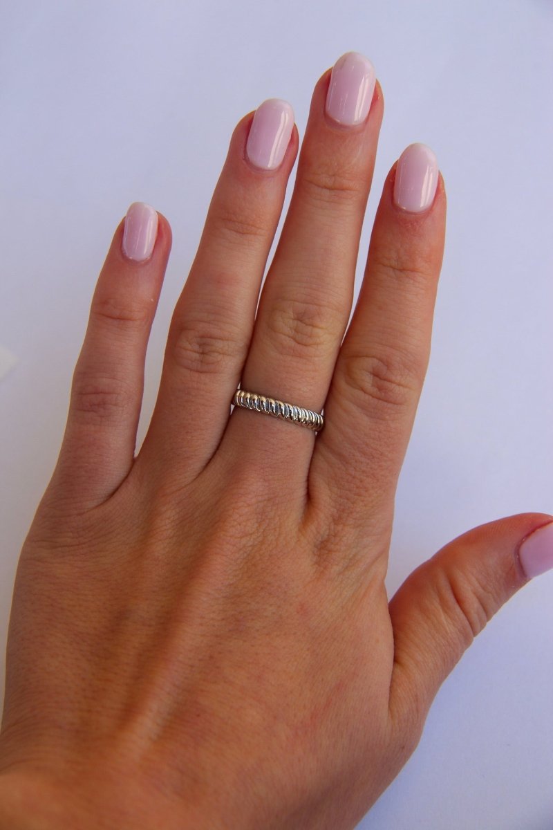 Mosby Textured Stacking Ring - Horseshoe J & Co.