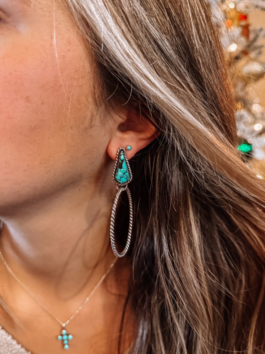 Mudsill Turquoise Hoop Earrings - Wooten's