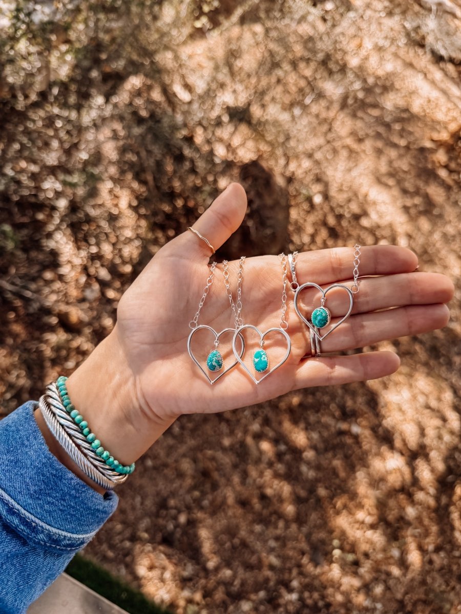 Munford Turquoise Heart Necklace - Horseshoe J & Co.
