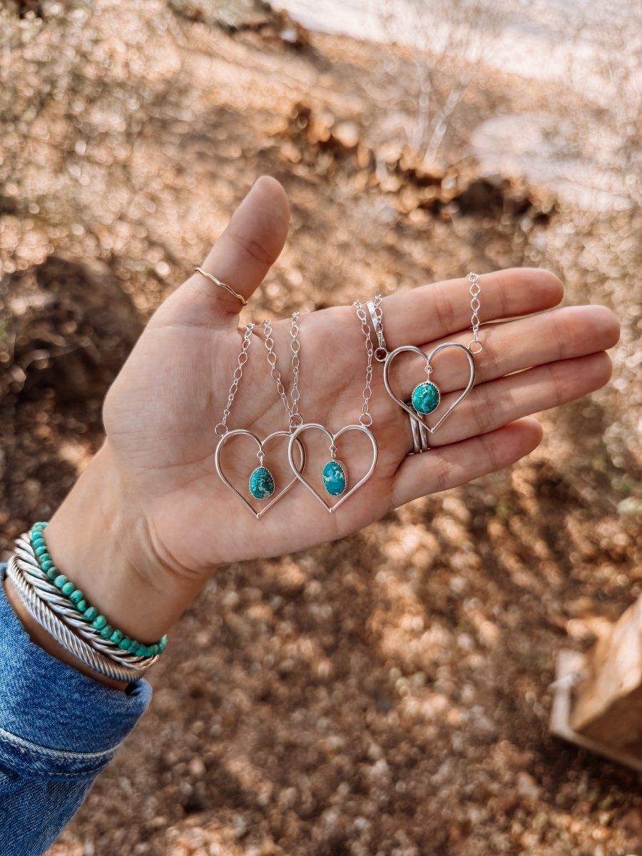 Munford Turquoise Heart Necklace - Horseshoe J & Co.