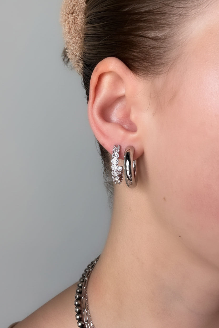 Myers Oval Studded Hoop Earrings - Wooten's