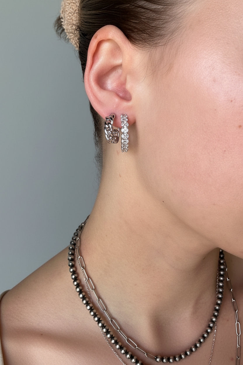Myers Oval Studded Hoop Earrings - Wooten's